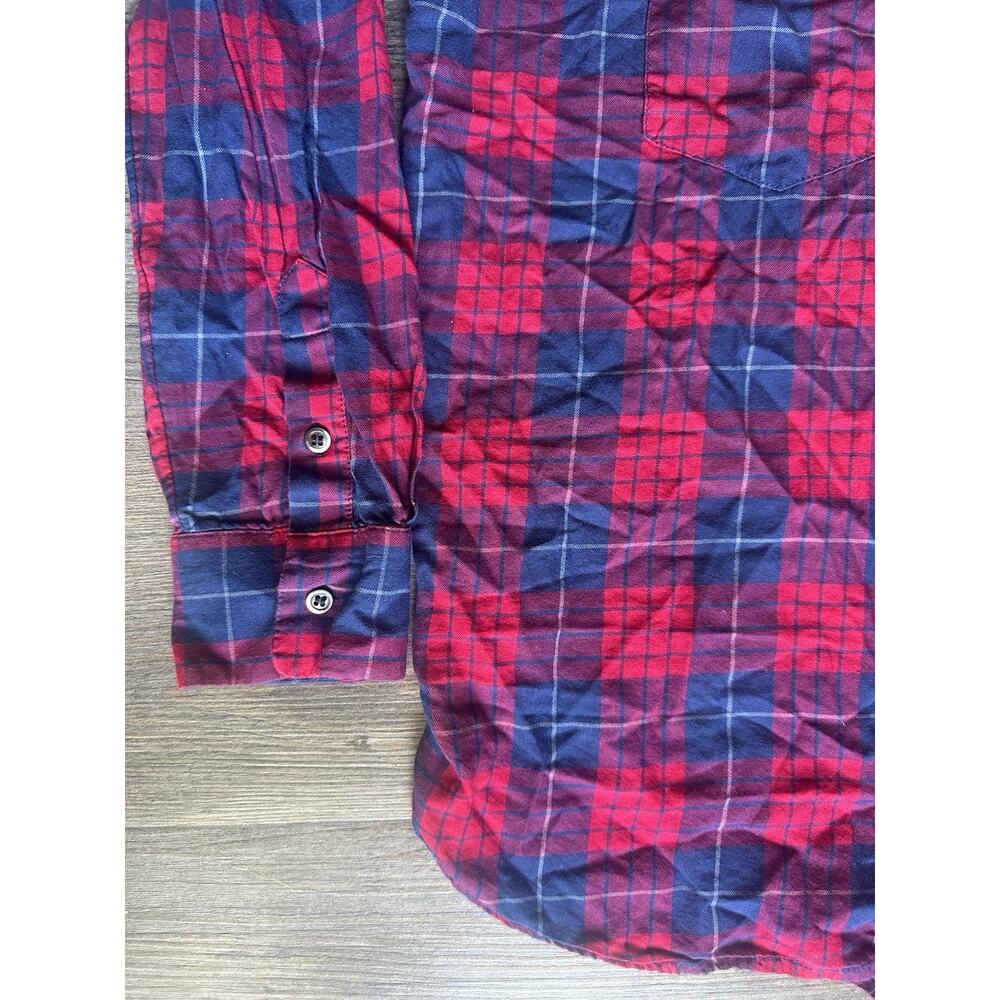 J.Crew Boy Fit Women's Size M Red / Blue Plaid Button-Up 100% Cotton Shirt - Picture 5 of 16